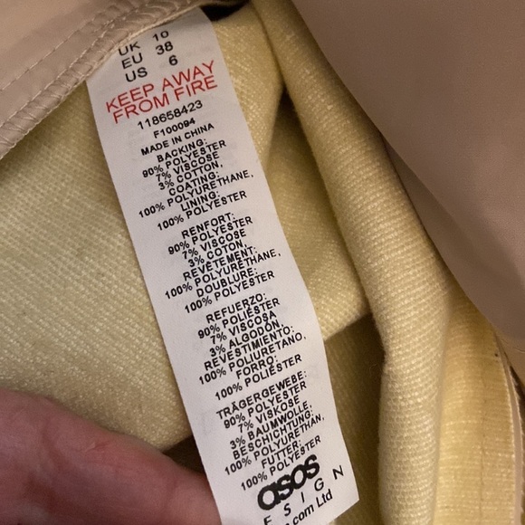 NWOT ASOS Design Croc Leather Look Tie Pants in Ecru-Neutral, size 6 - Picture 12 of 12